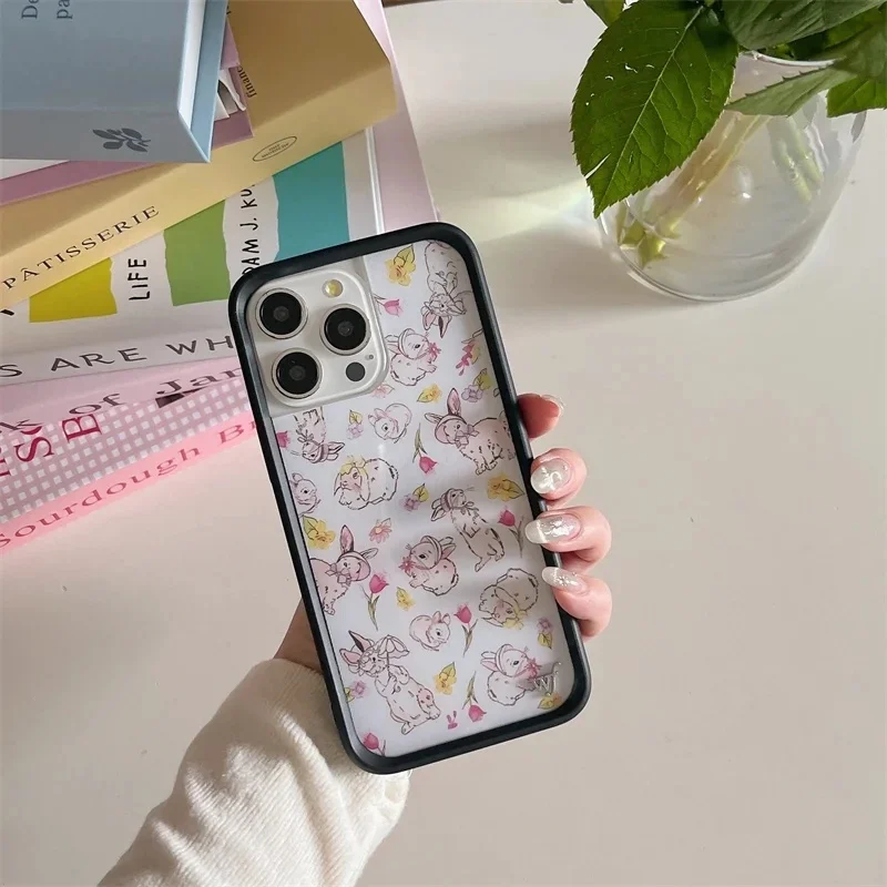Wildflower 3D Girls Grassland rabbit Phone Case for iPhone 16 17 11 12 14 15 14 13Pro Max Plus WF Pink Pointe ballet shoes Cover