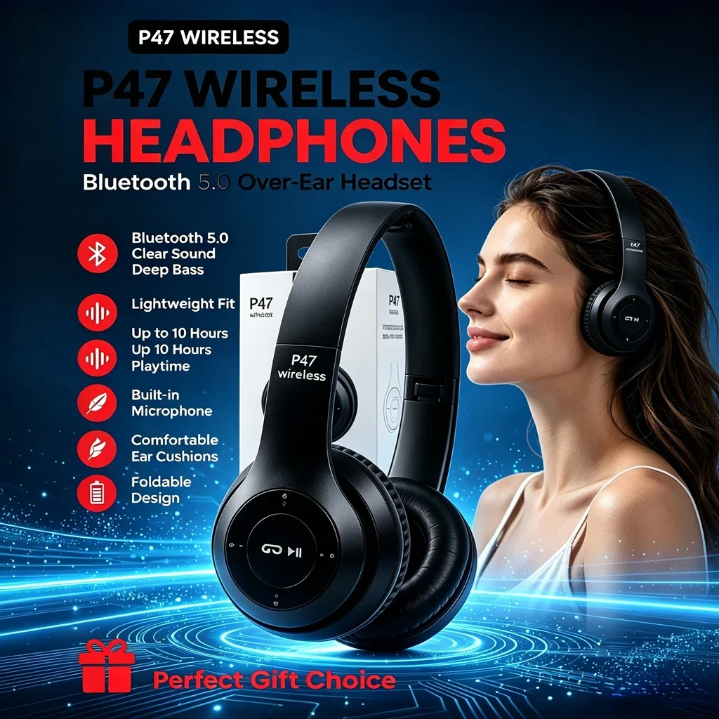 Best-Selling Wireless Headphones Noise Canceling Headphone Earphone P47 headset Bluetooth Head Phone for iPhone Huawei Samsung