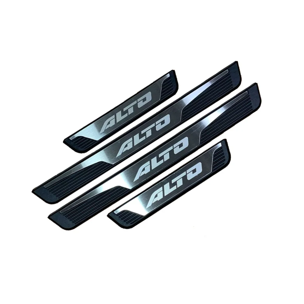 For Suzuki Alto 2015 2016 2018 2019 2020 2021 Car Door Sill Scuff Plate Pedal Protector Accessories Trim Stickers
