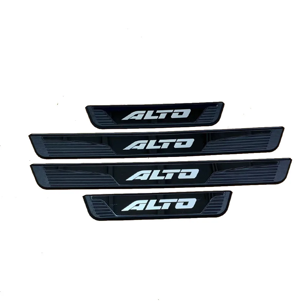 For Suzuki Alto 2015 2016 2018 2019 2020 2021 Car Door Sill Scuff Plate Pedal Protector Accessories Trim Stickers