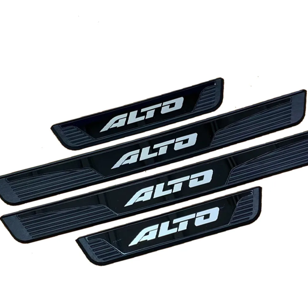 For Suzuki Alto 2015 2016 2018 2019 2020 2021 Car Door Sill Scuff Plate Pedal Protector Accessories Trim Stickers