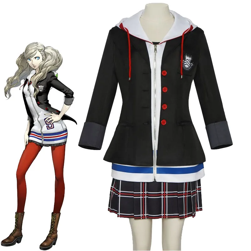 Halloween 2026 Takamaki Ann Cosplay Costume Anime PANTHER Girl's School Uniform Carnival Party Anne Takamaki JK Uniform Skirt