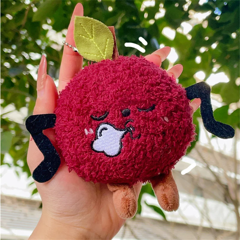 10cm Fruit Yangmei Plush Toy with Raised Eyebrows Doll Pendant Keychain Bag Decoration Cute Friend Gift