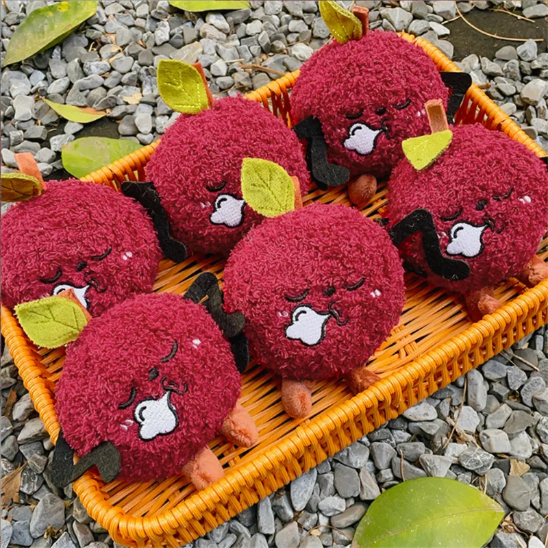 10cm Fruit Yangmei Plush Toy with Raised Eyebrows Doll Pendant Keychain Bag Decoration Cute Friend Gift