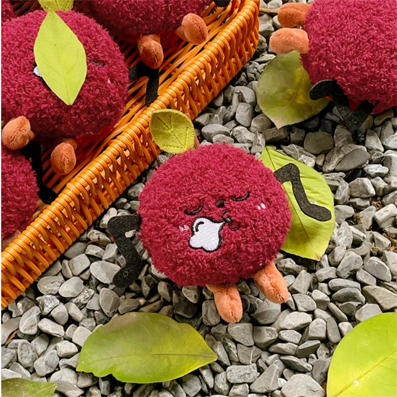 10cm Fruit Yangmei Plush Toy with Raised Eyebrows Doll Pendant Keychain Bag Decoration Cute Friend Gift
