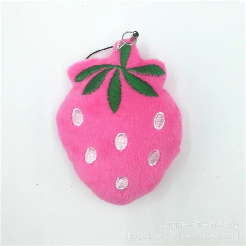 Mini Fruit Plush Toy - Cute Strawberry Pineapple Small Pendant PP Cotton Kids Playmate Ornaments Gift for Girls