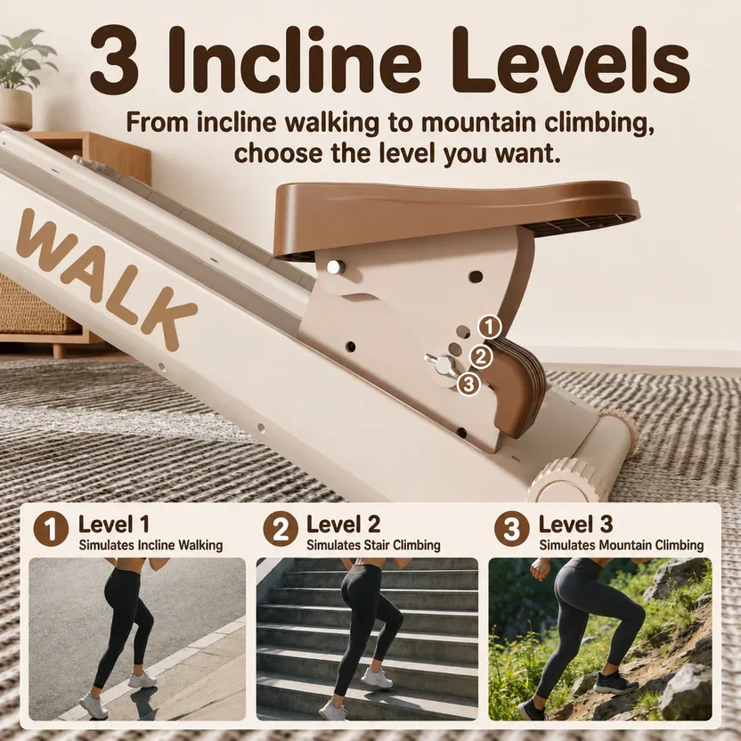 High-Resistance 3-in-1 Stair Climber Compact Incline Walker Glute Cardio Machine for Home Workout Low-Noise Fitness Equipment