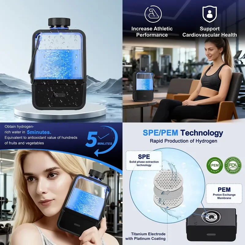 High Quality PEM Generator 350ml Electrolyzer for High Purity 2000ppb Generation Water Bottle