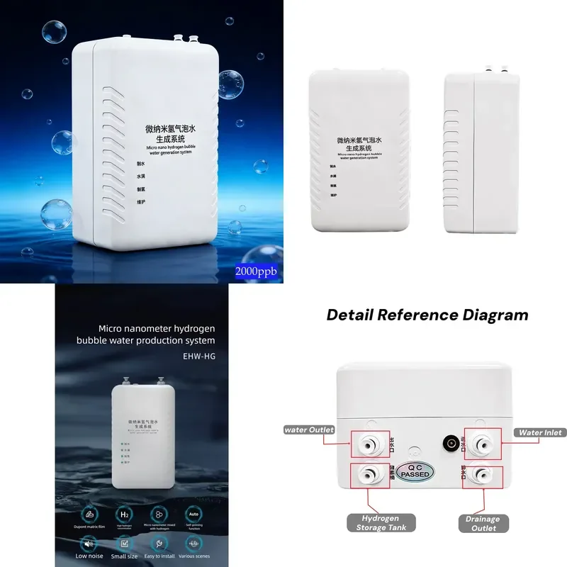 Portable Water Generator for Smart SPE PEM Ionized Bottle 400ml -Rich Water Generator for Health
