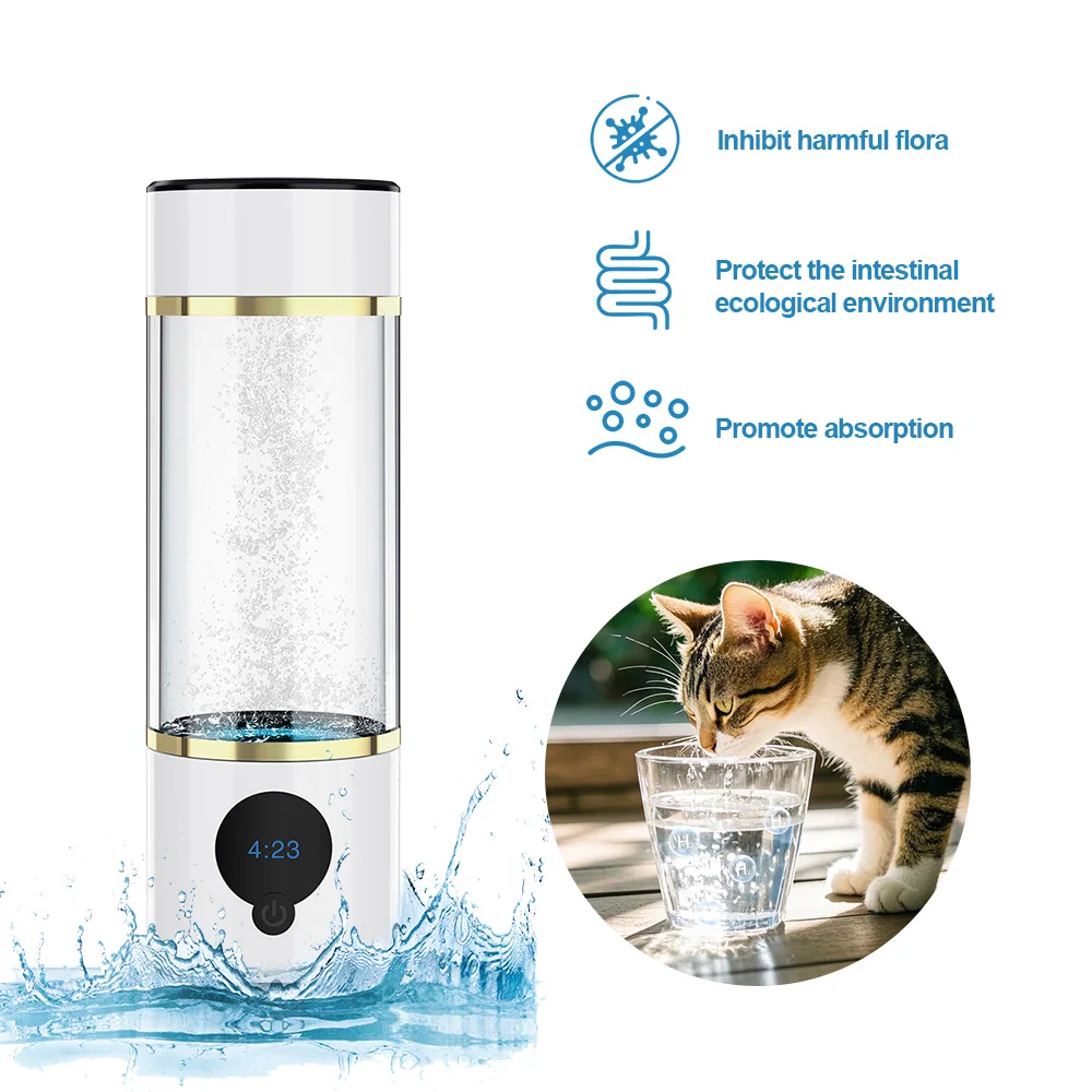 SUYZEKO Hydrogen Water Cup High-Concentration H2 Generator Portable Hydrogen Bottle Pet Drinking Fruit Cleaner Home Health Care