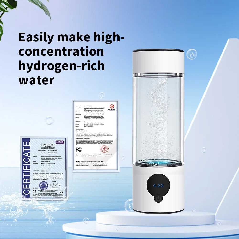 SUYZEKO Hydrogen Water Cup High-Concentration H2 Generator Portable Hydrogen Bottle Pet Drinking Fruit Cleaner Home Health Care