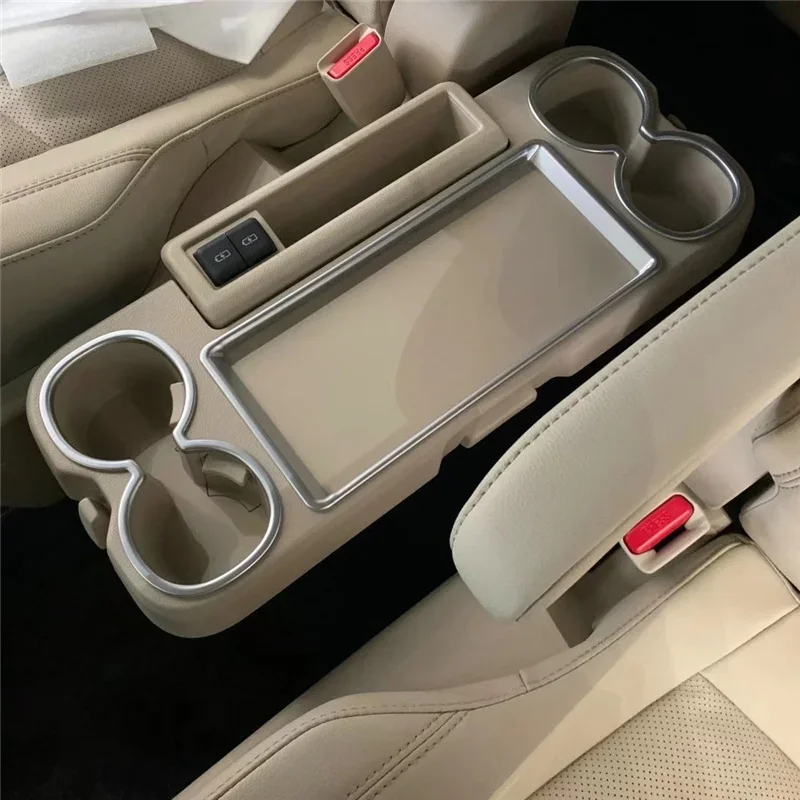 WELKINRY For Toyota Voxy R90 4th Generation 2022-2026 Middle 2nd Row Water Bottle Cup Holder Storage Shelf Rack Desk Cover Trim