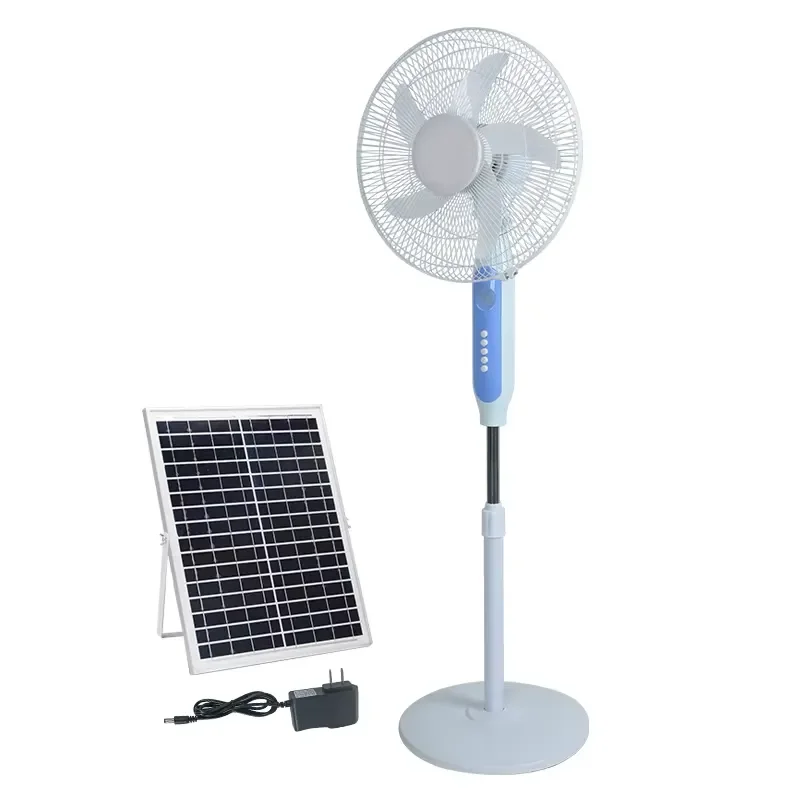 15W Solar Powered Electric Fan 12 Inch Portable Household Cooling Device With Rechargeable Panel Charger For Home Office Use