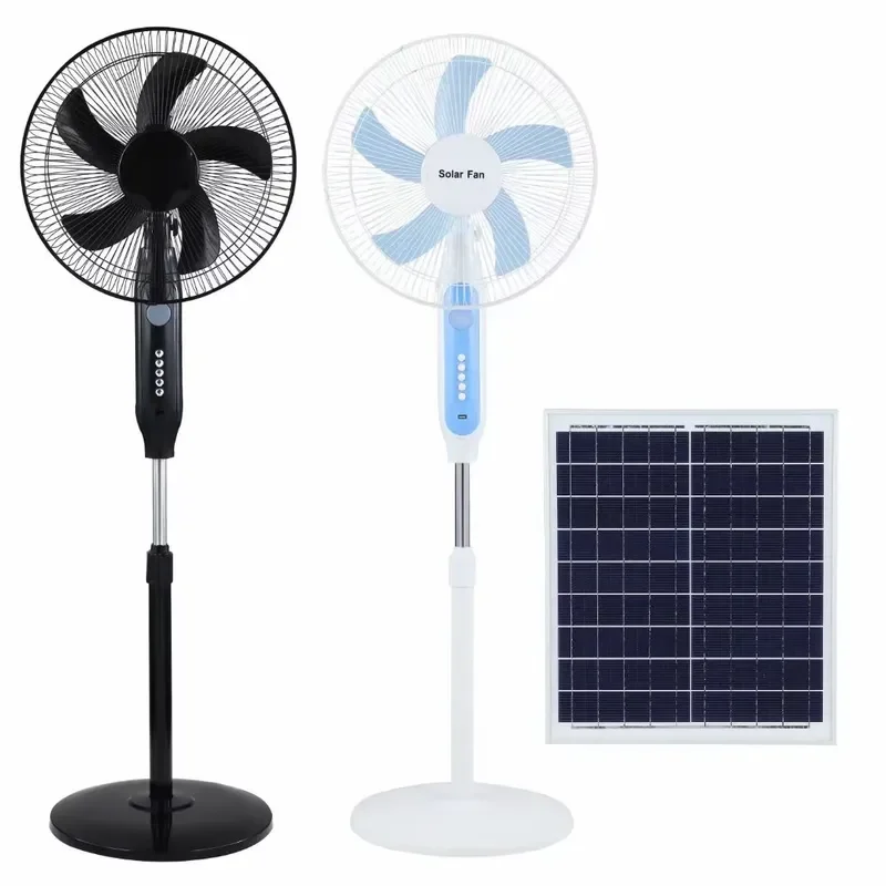 15W Solar Powered Electric Fan 12 Inch Portable Household Cooling Device With Rechargeable Panel Charger For Home Office Use