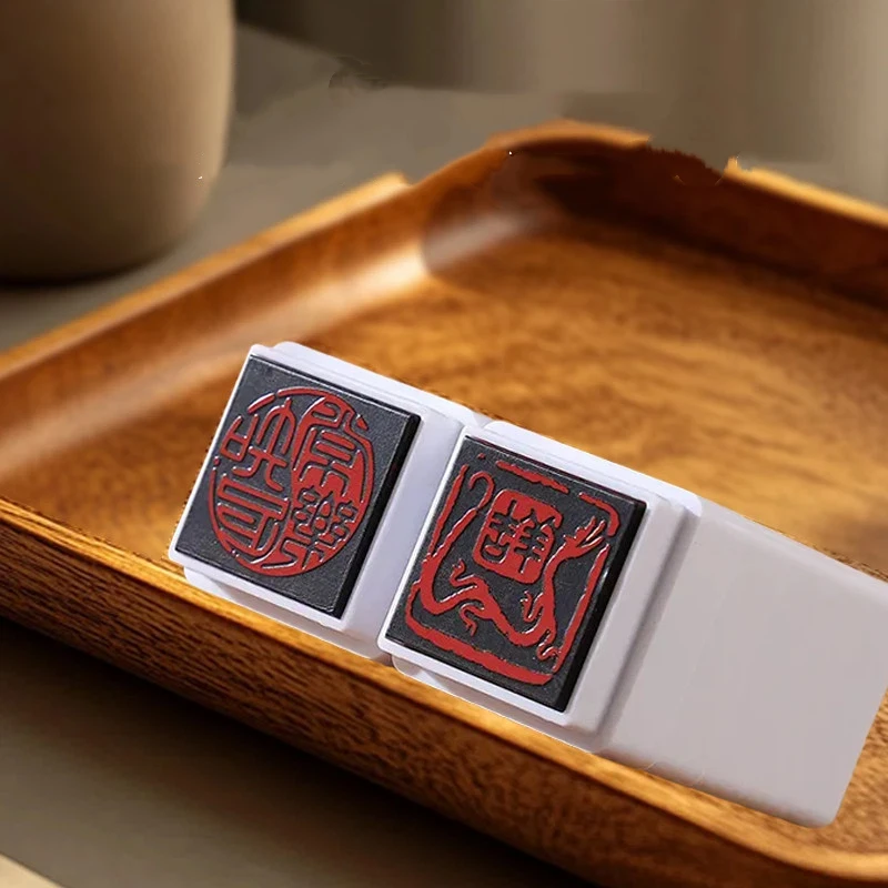 Photosensitive Finished Seal Engraving Stamp Personal Chop Set for Chinese Calligraphy Painting Exam Literary Works Exhibition