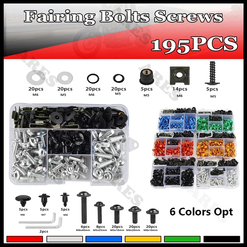 Motorcycle Fairing Bolts Kit Bodywork Screws Nut For aprilia rs 125 sr 50 rsv4 shiver DORSODURO 750 1200 pegaso 650 RSV MILLE R