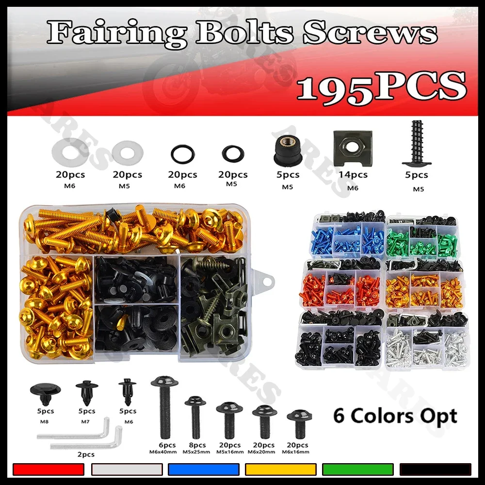Motorcycle Fairing Bolts Kit Bodywork Screws Nut For aprilia rs 125 sr 50 rsv4 shiver DORSODURO 750 1200 pegaso 650 RSV MILLE R
