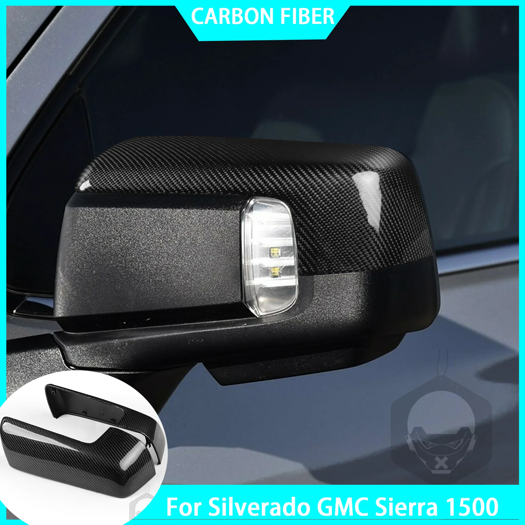 Real Carbon Fiber Rearview Side Mirror Cover Replacement Part For Silverado GMC Sierra 1500 19-25 Car Accessories Modification