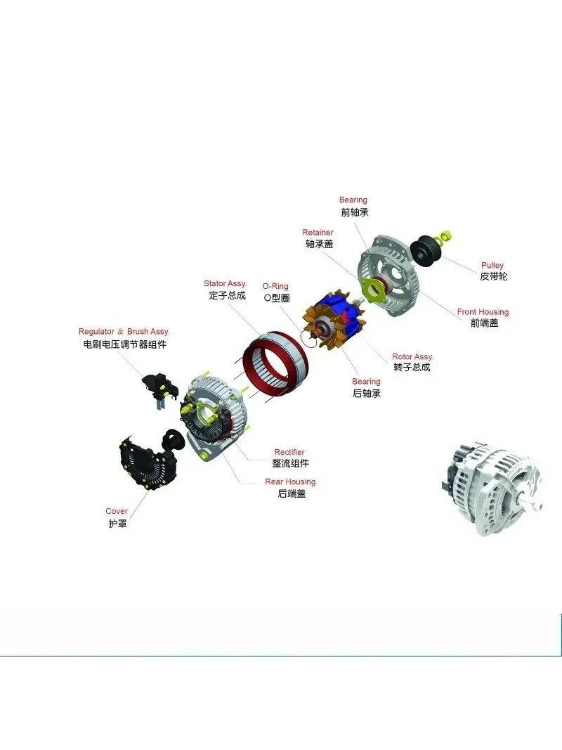 bus parts bus parts Avi168S3002 New 12V/24V Engine Alternator Generator for Truck 28V 150A Weichai/618/wp10 Series