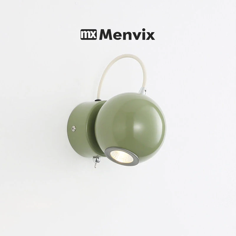 Menvix Cream Style Bedroom Living Room Corridor Wall Light LED Creative Simple Magnetic Angle Adjustable Switch Small Wall Light