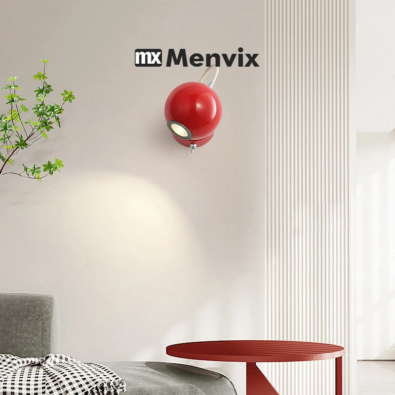 Menvix Cream Style Bedroom Living Room Corridor Wall Light LED Creative Simple Magnetic Angle Adjustable Switch Small Wall Light