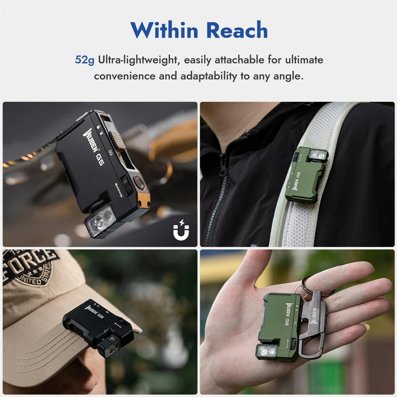 WUBEN G5 & X4 EDC Flashlight Rechargeable Portable Waterproof Torch With RGB Lights and Magnetic Tail Free Gift G5 Storage Box