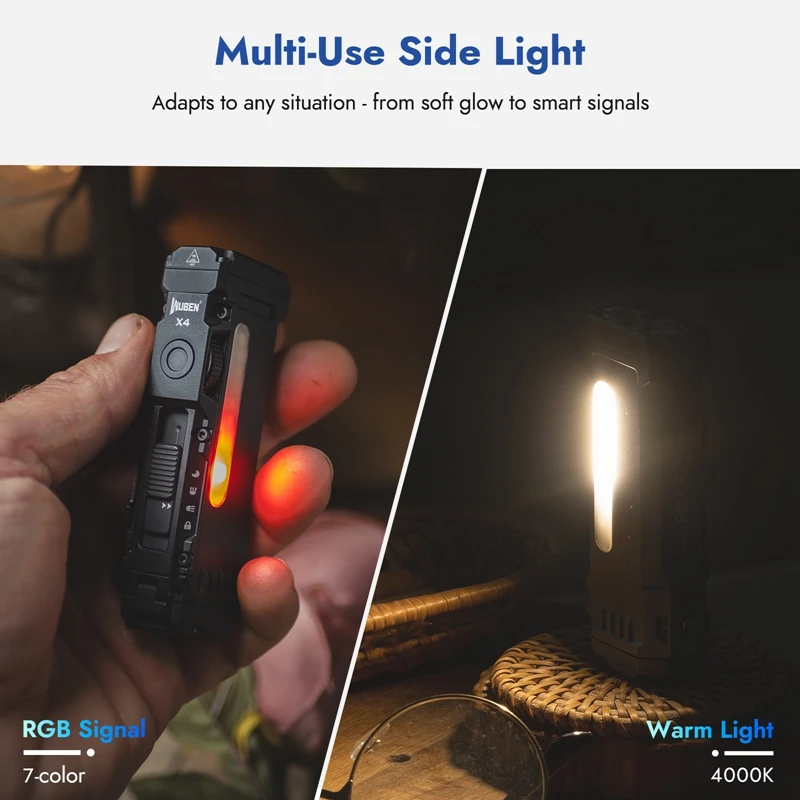 WUBEN G5 & X4 EDC Flashlight Rechargeable Portable Waterproof Torch With RGB Lights and Magnetic Tail Free Gift G5 Storage Box