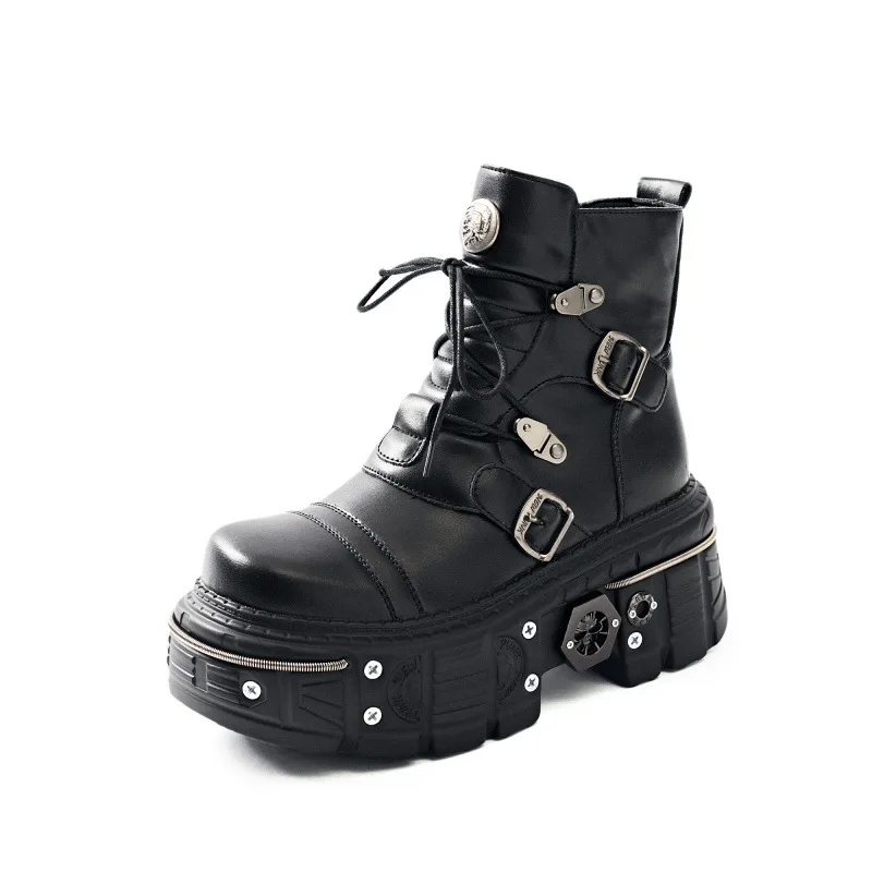 Men Platform Niche 2025 New European and American Style Goth Style Locomotive Platform Sneakers Punk Boots Women
