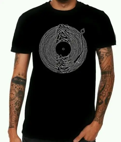 kuakuayu HJN Vintage Fashion 80s Post Punk Band Joy Division Unknown Pleasure Unisex T Shirt Casual Black Tee