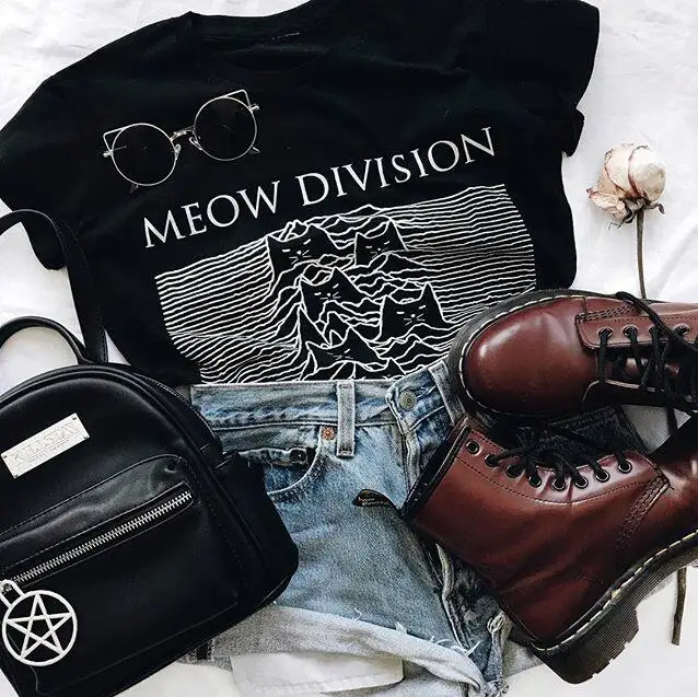 kuakuayu HJN Vintage Fashion 80s Post Punk Band Joy Division Unknown Pleasure Unisex T Shirt Casual Black Tee