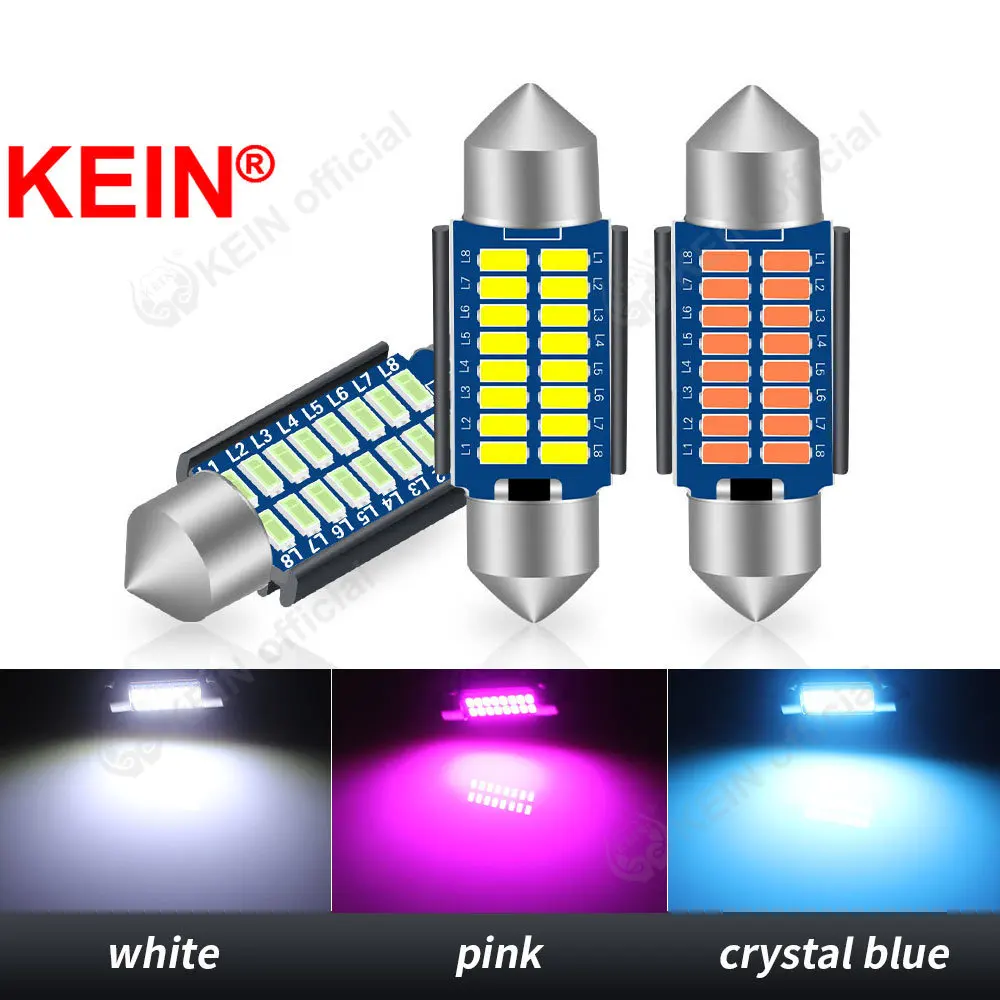 KEIN 2PCS Festoon Led Bulb SV8.5 C5W C10W Door 28mm 31mm 36mm 39mm 41mm Car Light Interior Reading License Plate Signal Lamp 12V