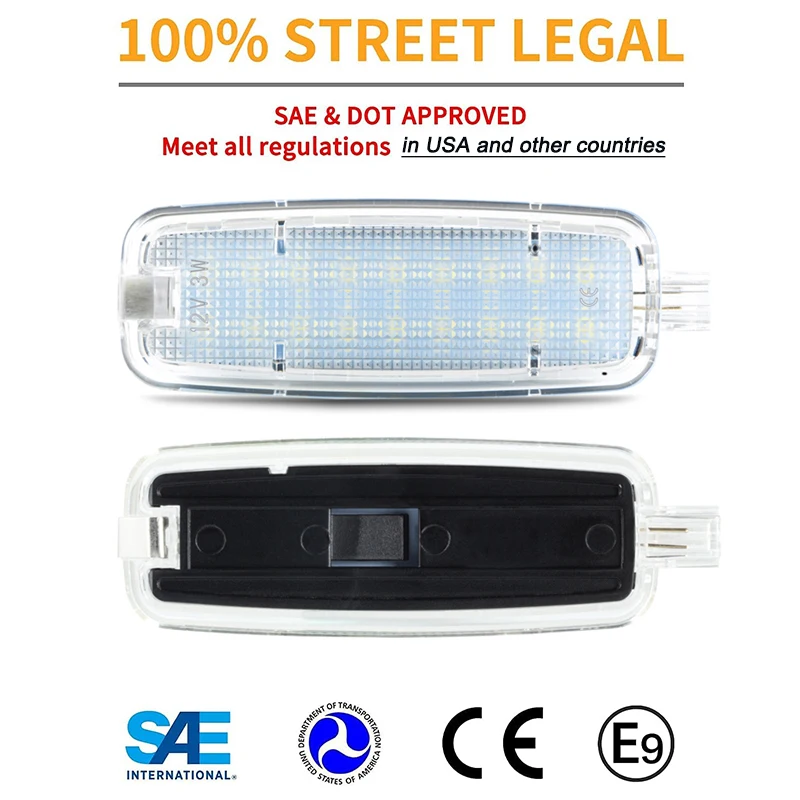 2Pcs For Audi A3 A4 A5 A6 A7 A8 Q5 LED Vanity Mirror Light Car Sun Visor Reading Lamp TT S3 RS3 S4 S5 S6 RS6 S8 TTS White Canbus