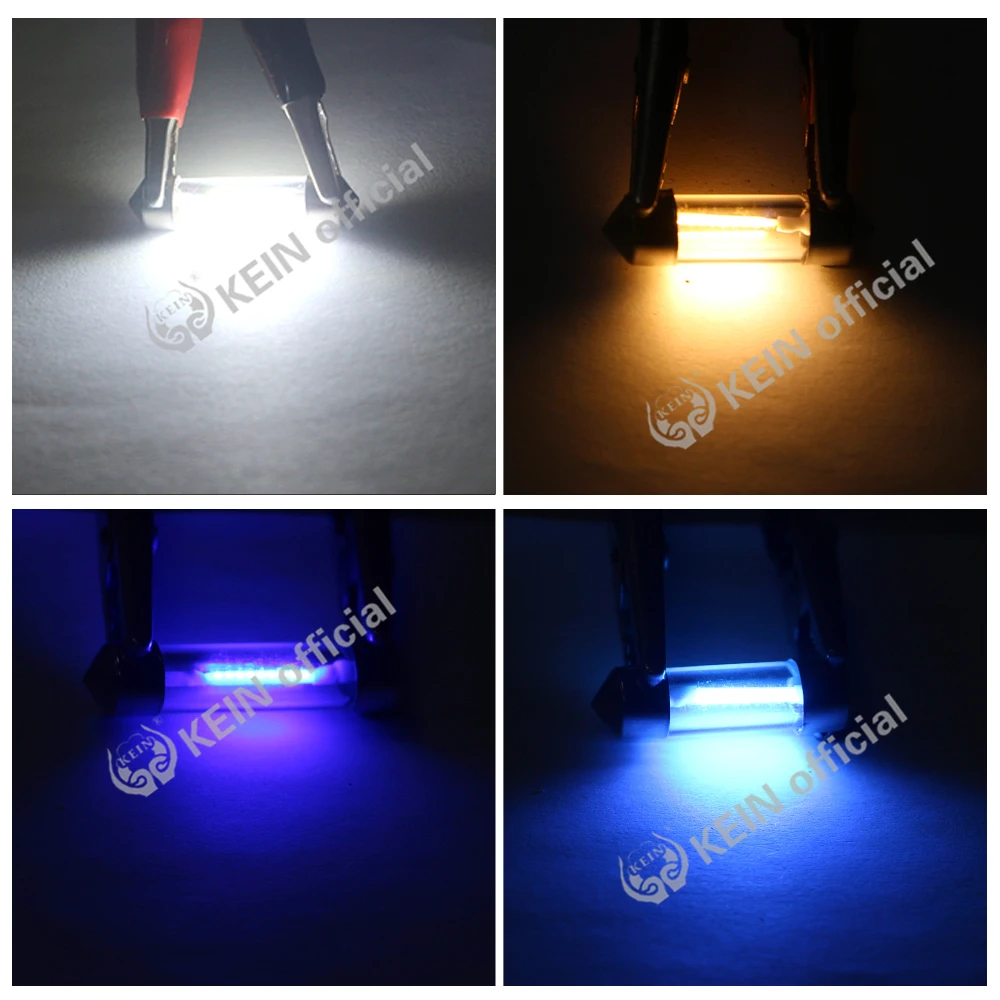 KEIN 10PCS SV8.5 C5W C10W Led Warm White 31 mm Festoon 28mm 31mm 36mm 39mm 41mm Car Light Interior Reading Lamp Bulb 6V 12V 24V