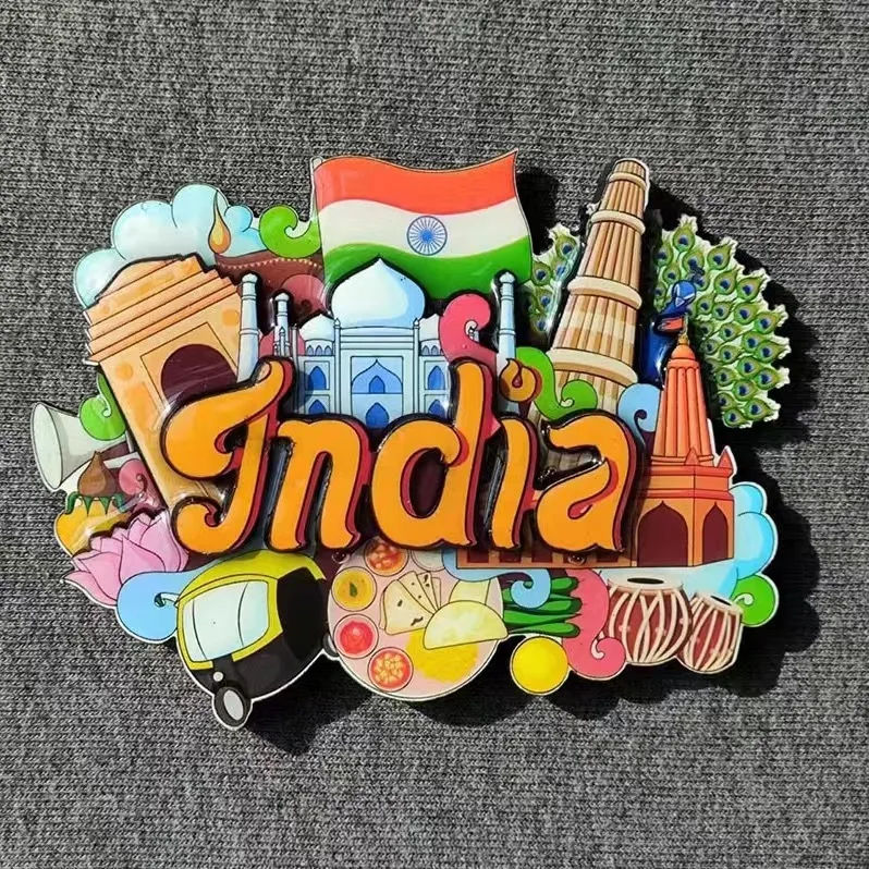 India Fridge Magnet Taj Mahal Refrigerator Magnetic Sticker Souvenir Resin Refrigerator Magnet Sticker Home Decoration