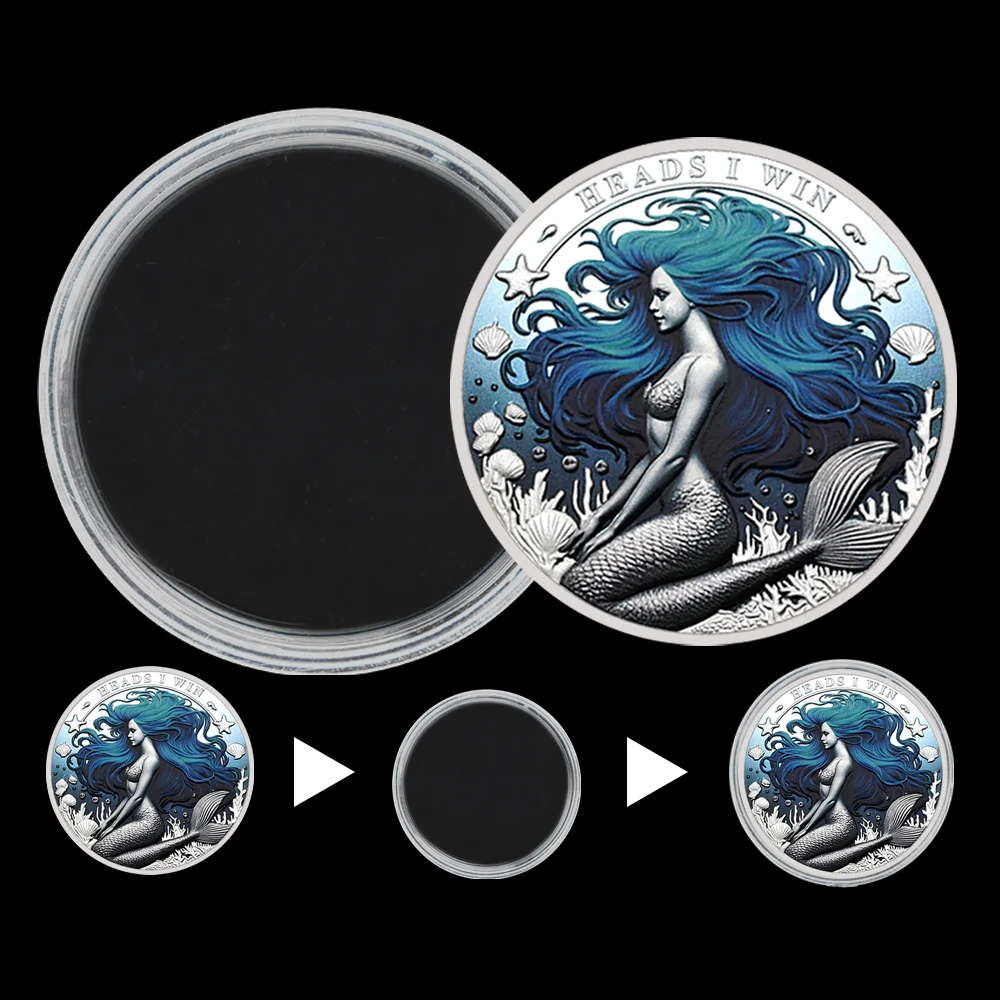 Fantasy Mermaid Coin Heads I Win Tails You Lose Coin  Ocean Theme Commemorative Souvenir Collect gifts