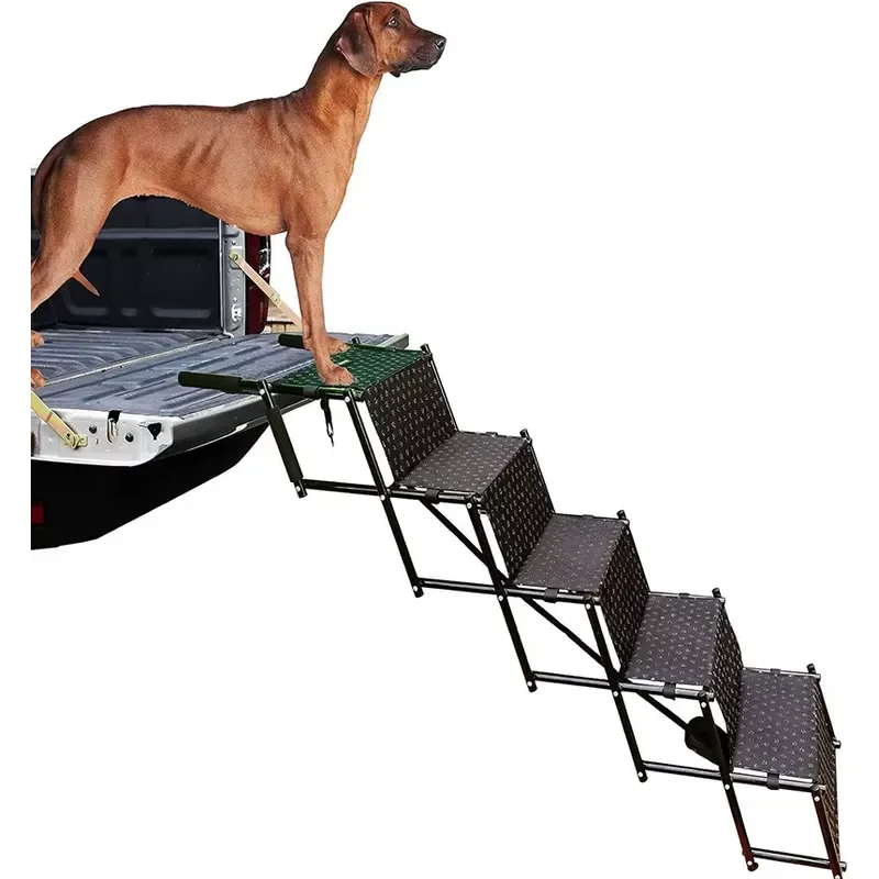 Foldable Pet Car Stairs for Dogs and Cats Portable Metal Frame Ramp Outdoor Travel Ladder Safe Vehicle Step Accessory