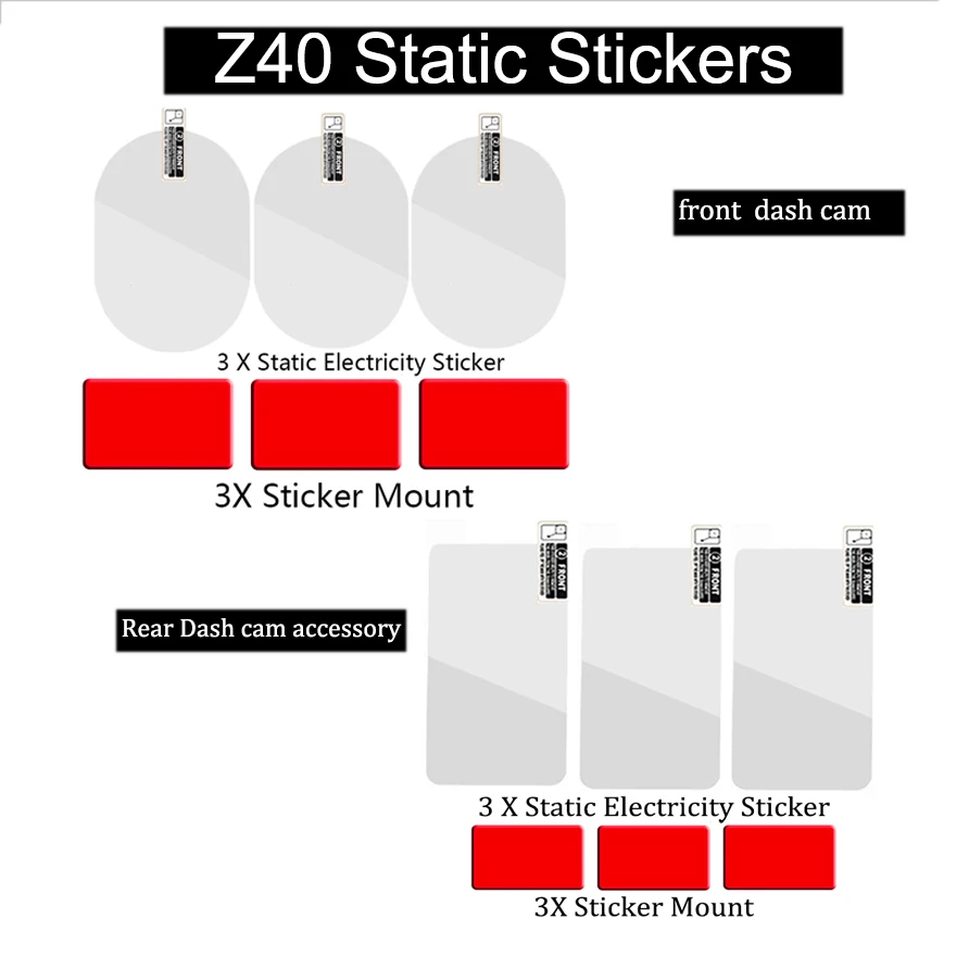 For DDPAI Z40 Dash Cam Smart Film and Static Stickers for DDPAI Car DVR  film holder 3pcs