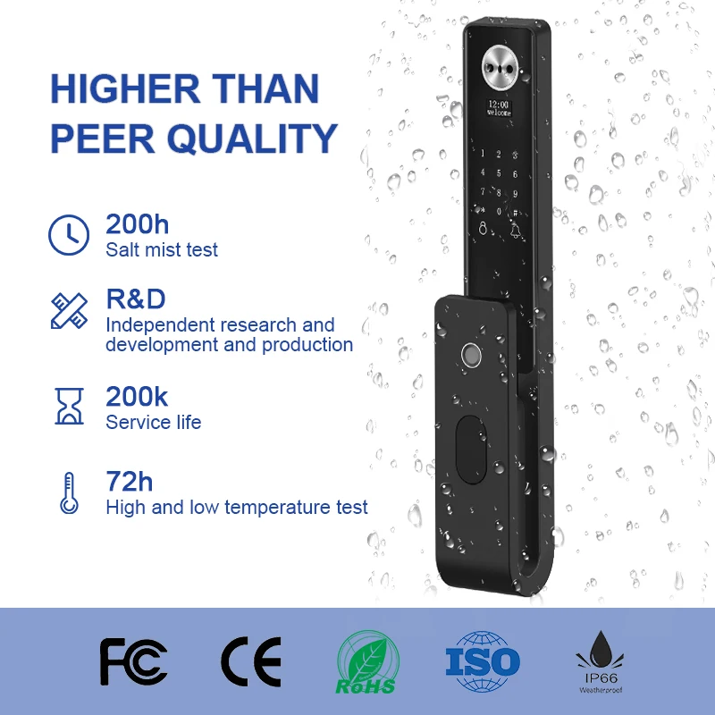 Cerradura Inteligente Tuya Wifi Smart Fingerprint Digital Lock Face Recognition Smart Door Lock With Camera