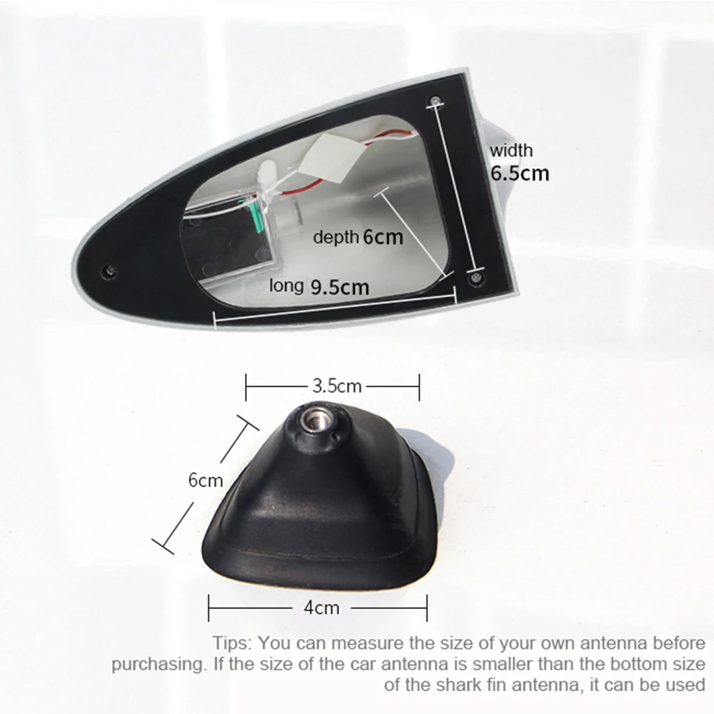 Universal Shark Fin Antenna Light Car Solar LED Anti Collision Light Warning Lights Automobile Modeling Decorating Accessories