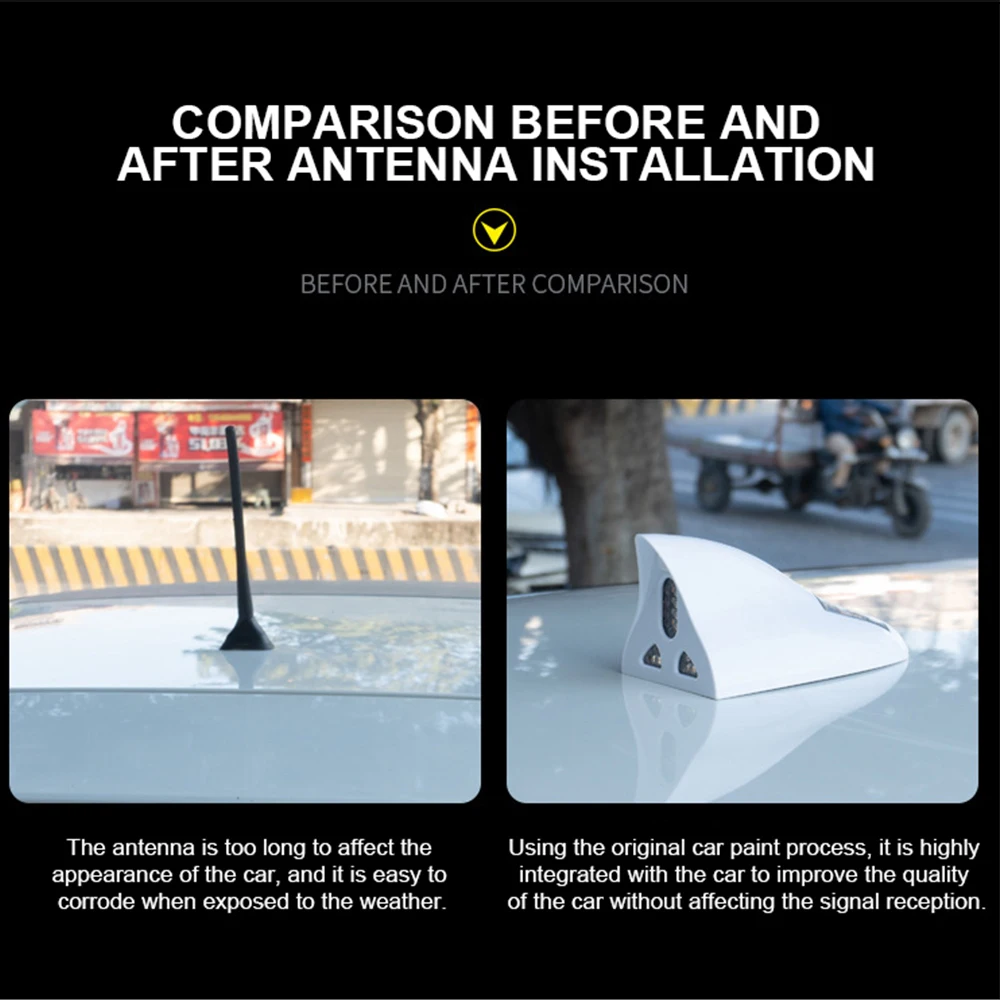 Universal Shark Fin Antenna Light Car Solar LED Anti Collision Light Warning Lights Automobile Modeling Decorating Accessories