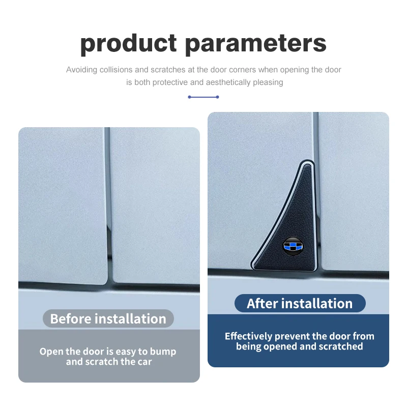 2Pcs Car Door Corner Anti-Collision Stickers for Geely Coolray Monjaro Tugella Emgrand Anti-Scratch Protector Decals