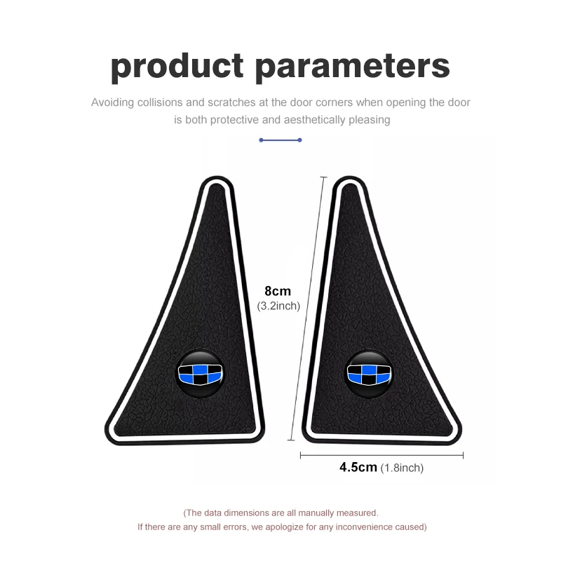 2Pcs Car Door Corner Anti-Collision Stickers for Geely Coolray Monjaro Tugella Emgrand Anti-Scratch Protector Decals
