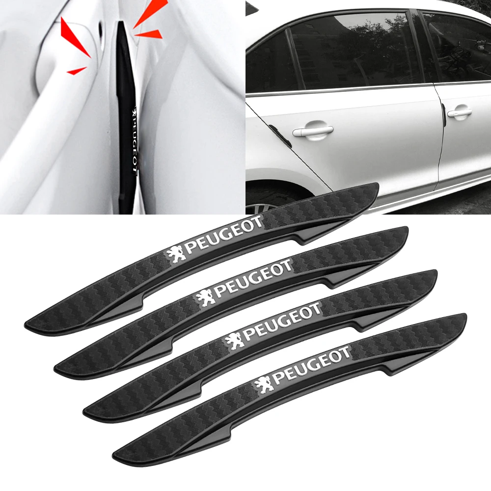 4pcs Rubber Car Door Edge Bumper Anti-collision Protector Stickers For Peugeot 206 207 208 107 408 2008 3008 307 308 Accessories