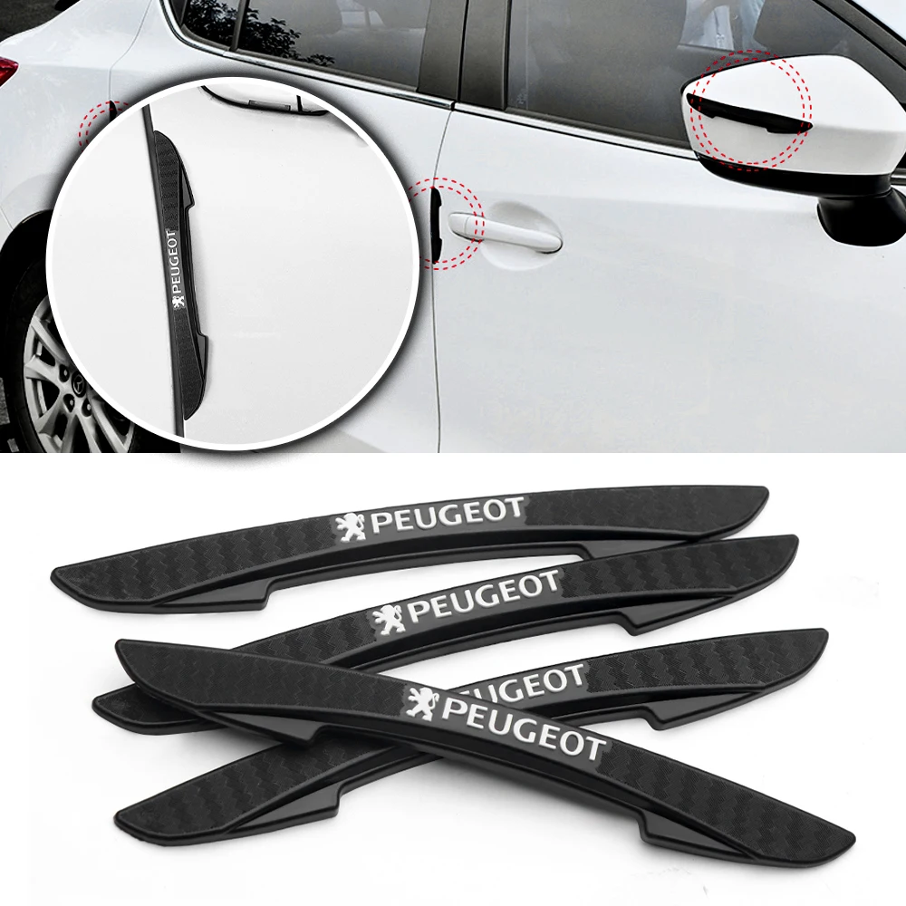 4pcs Rubber Car Door Edge Bumper Anti-collision Protector Stickers For Peugeot 206 207 208 107 408 2008 3008 307 308 Accessories