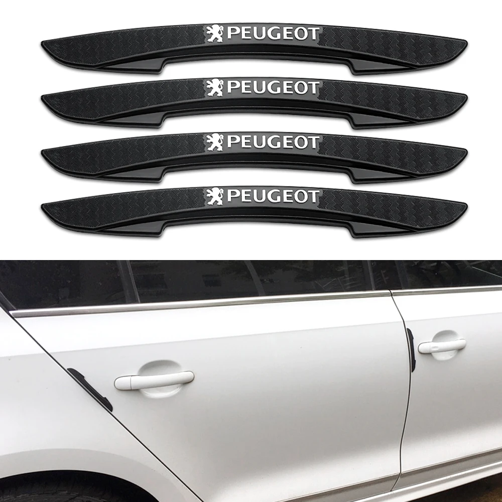 4pcs Rubber Car Door Edge Bumper Anti-collision Protector Stickers For Peugeot 206 207 208 107 408 2008 3008 307 308 Accessories