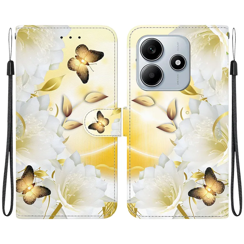 Wallet Card Stand Magnetic Flip Case For Xiaomi Poco C75 X7 M7 15 14T 13T Pro 14 13 Lite PocoC75 Coque Etui Leather Phone Cover