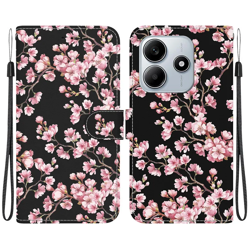 Wallet Card Stand Magnetic Flip Case For Xiaomi Poco C75 X7 M7 15 14T 13T Pro 14 13 Lite PocoC75 Coque Etui Leather Phone Cover