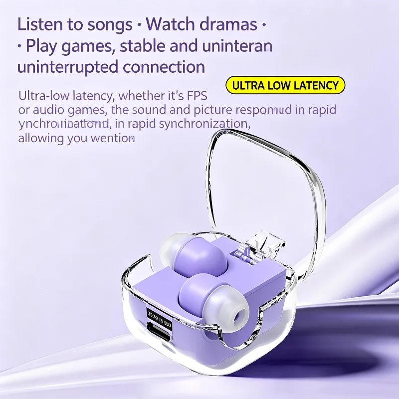 New Mini Wireless Bluetooth 5.3 Invisible Sleep Earphones High Quality Noise Cancellation Stereo Headset Sport Exercise Earbud
