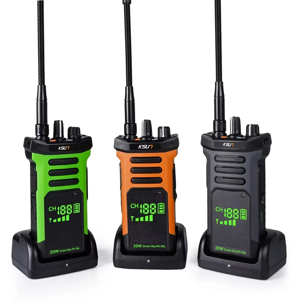 Professional Walkie Talkie Long Range Portable Two Way Radio Station UHF Transceiver For Tunnel Engineering 20 Watt Walkie Talki