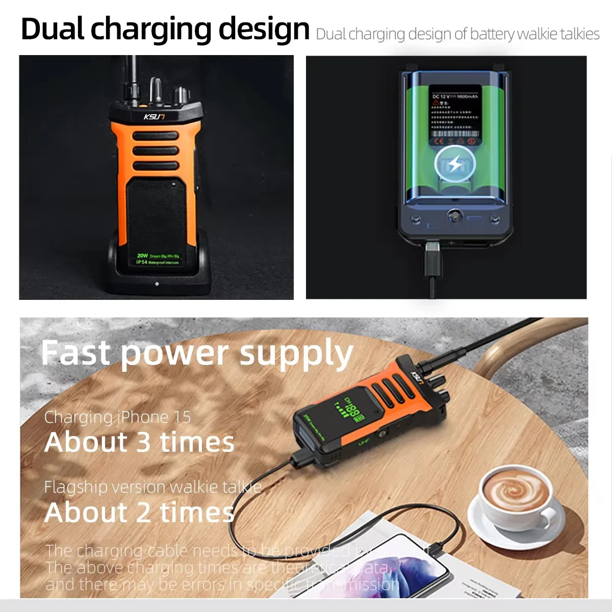 Professional Walkie Talkie Long Range Portable Two Way Radio Station UHF Transceiver For Tunnel Engineering 20 Watt Walkie Talki